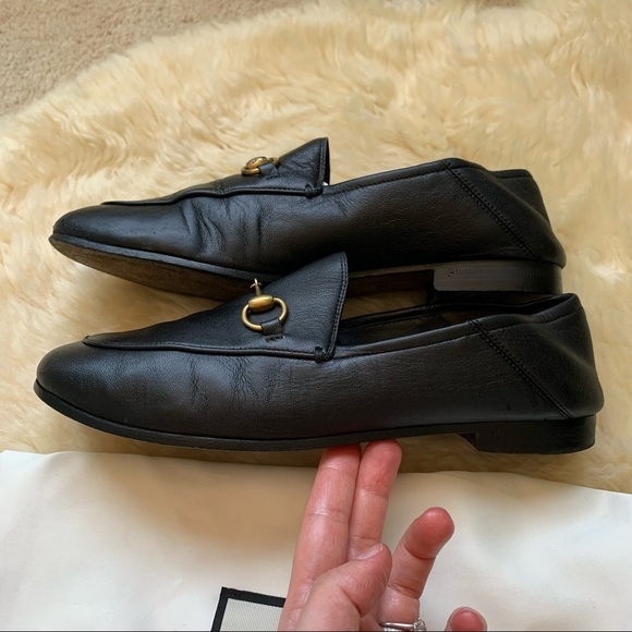 GUCCI Brixton Horsebit Black Leather Foldable Blogger Favorite Celebrity Loafer - Picture 6 of 15